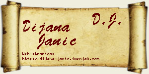 Dijana Janić vizit kartica